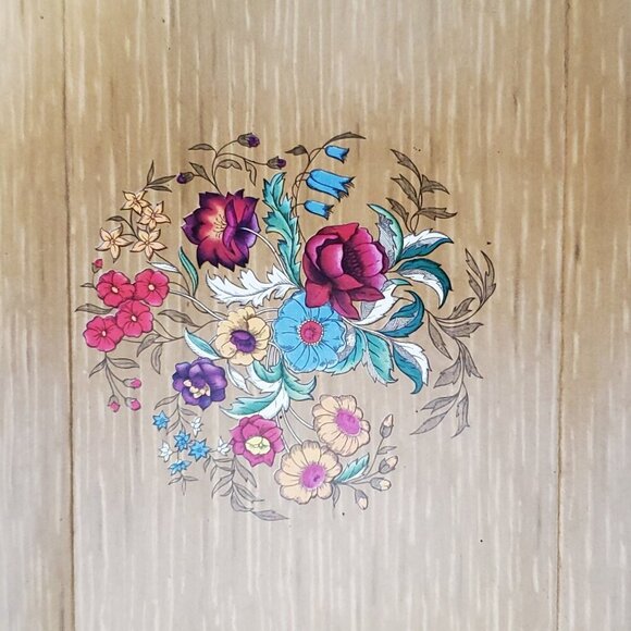 Floral Serving Trays Wood MCM Appetizers Starters Snacks Cottagecore Hasko (5) - Picture 4 of 8